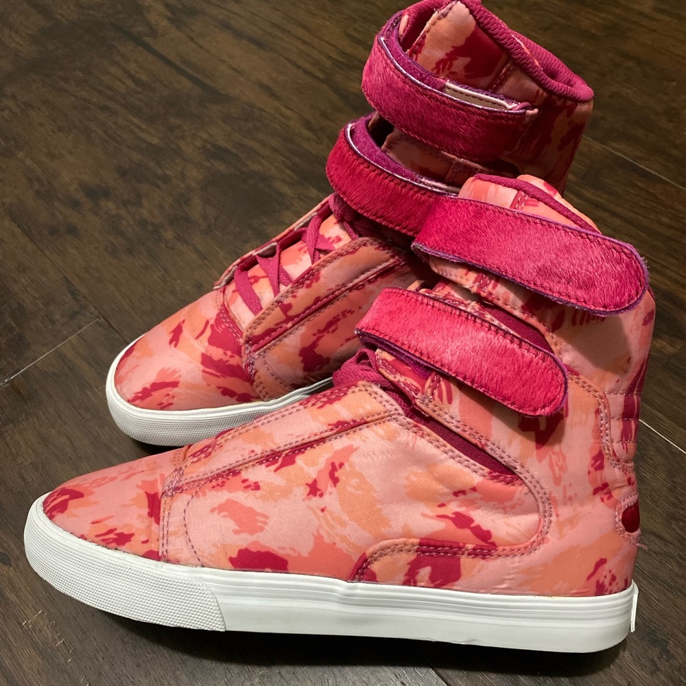 Supra Skate Shoes PINK PARTY Society womens size 10 high RARE